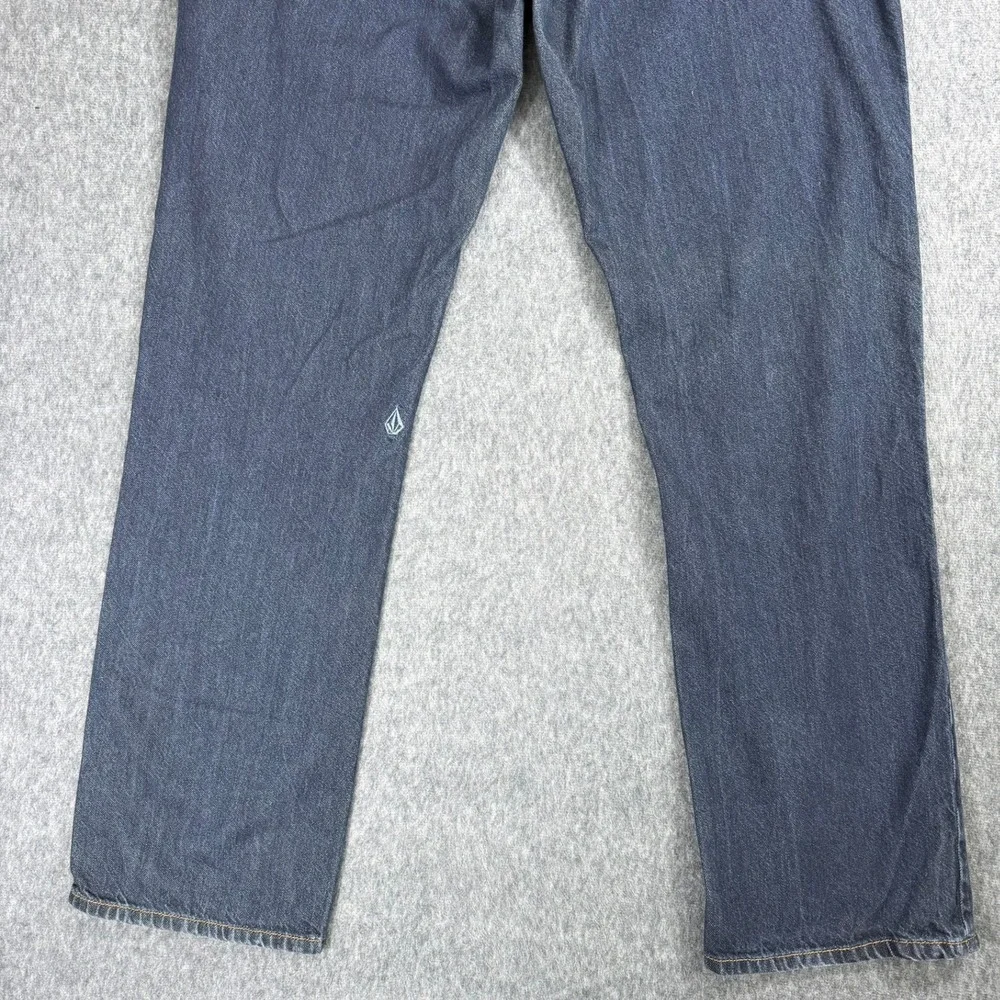 Volcom Jeans Mens 36 Blue Solver Modern Straight Dark Wash Cotton Denim A193181V